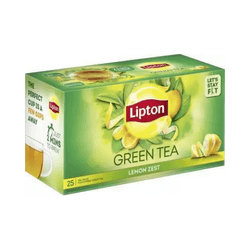 Lipton GREEN TEA LEMON ZEST ZERO CALORIES 25 TEA BAGS X 2 Lemon Green Tea Bags Box  (2 x 25 Bags)