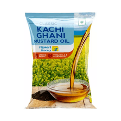 Classic Kachi Ghani Mustard Oil Pouch by Flipkart Grocery  (1 L)