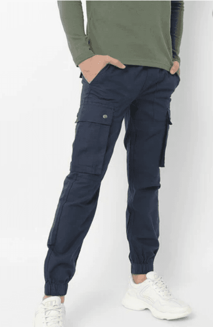 DNMX Panelled Cargo Pants with Drawstring Waist