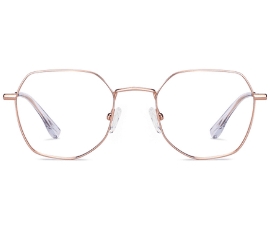 Gold Full Rim Geometric Eyeglasses